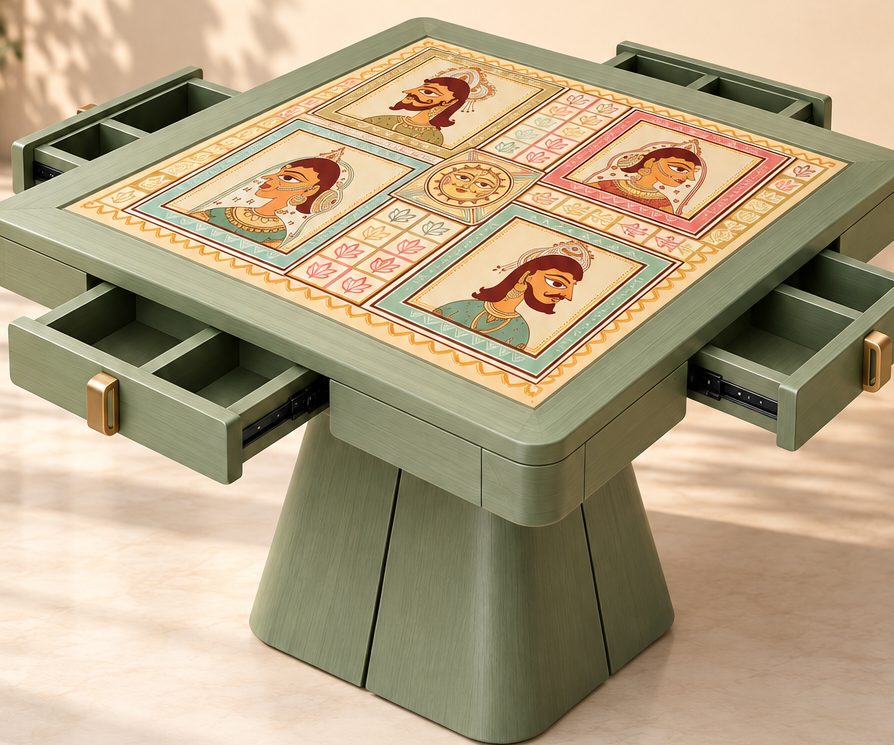 The Rajasthan Mahjong Table, illustrative render